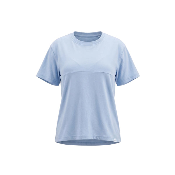 'No Fuss' Invisible Zip Feeding 100% Cotton Tee - Sky Blue