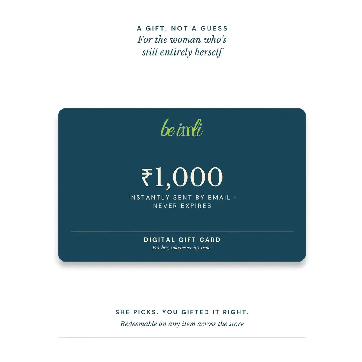 The 'be imli' gift card