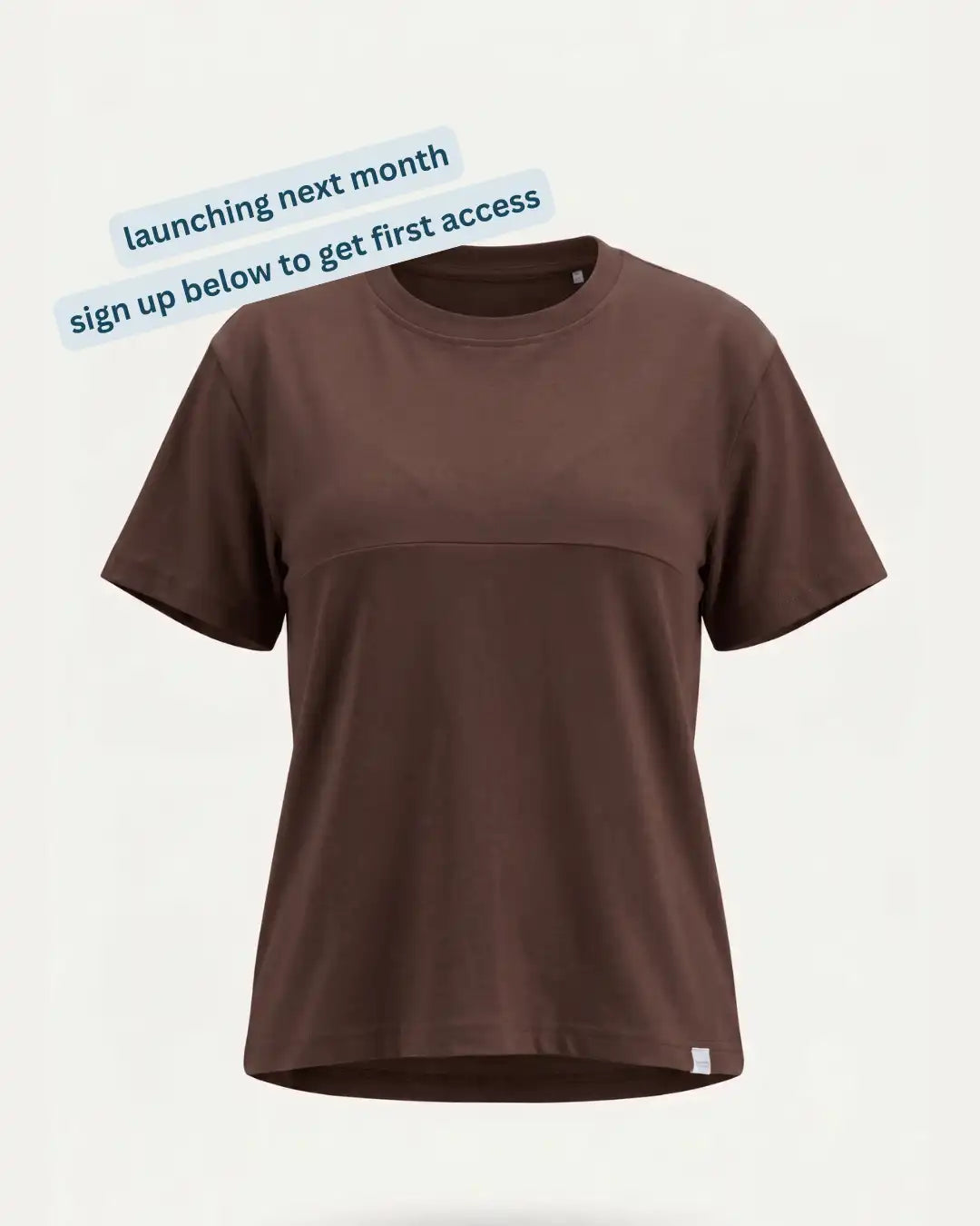 'No Fuss' Invisible Zip Feeding 100% Cotton Tee - Brown